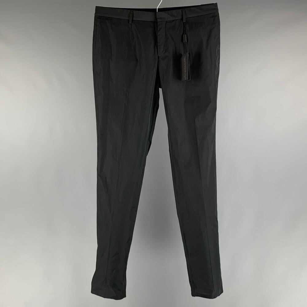 BURBERRY PRORSUM Size 36 Black Solid Polyester Zip Fly Dress Pants